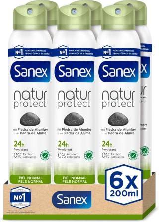 Sanex Natur Protect Desodorante Spray, Pack 6 Uds x 200 ml por 9,75€