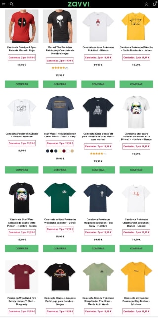 2 Camisetas frikis por 19,99€.