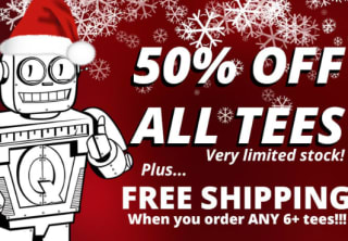 50% descuento en todas las camisetas