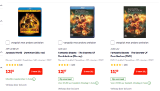 3 films voor €20 bij Bol.com