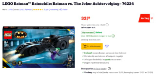 LEGO Batman Batmobile: Batman vs. The Joker Achtervolging - 76224 voor €32,29