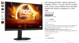 AOC Gaming Q27G4XD Monitor QHD de 27 Pulgadas, 180 Hz, 1 ms GTG por 179€