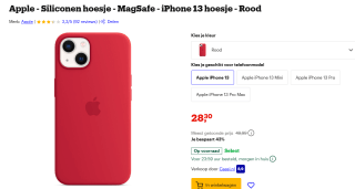Apple - Siliconen hoesje - MagSafe - iPhone 13 hoesje - Rood voor €28,30 bij Bol