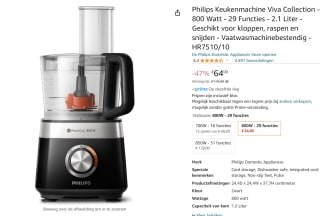 Philips Food processor Viva Collection HR7510/10 voor €64 bij Amazon.nl