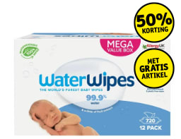 WaterWipes Babydoekjes 12 x 60 stuks met gratis Happy Earth Baby & Kids 100% Natural Wash & Bath Gel voor €20,99 bij Kruidvat