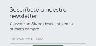 Descuento de -5% para tu primera compra en menta