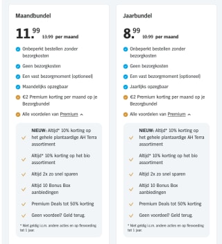 AH Bezorgbundel voor 107,88 euro met 50 euro tegoed