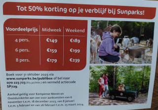 Boek voor sunparks Kenpense meren en Oostduinkerke binnen bepaalde periodes en krijg tot 50 % korting op je verblijf