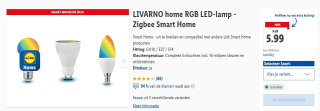 LIVARNO home RGB LED-lamp - Zigbee Smart Home voor €5,99 in de Lidl webshop