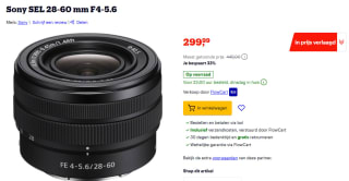 Sony FE 28-60 mm F4-5.6 cameralens voor €299,99 bij Bol