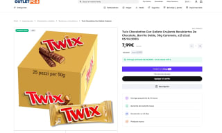 Twix Chocolatina Con Galleta Crujiente 25x50g por 7,99€