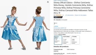 Disney disfraces princesas desde 5,99€ tallas sueltas en amazon