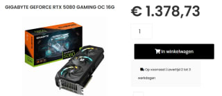 GIGABYTE GeForce RTX 5080 GAMING OC 16G - Videokaart - 16GB voor €1.378,73 bij Caps