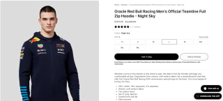 Chamarra Castore Oracle Red Bull Racing por $870