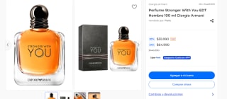 Perfume Giorgio Armani Stronger With You EDT Hombre por $59.990