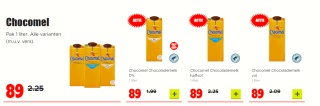 Chocomel Pak 1 liter voor €0,89 bij Dirk