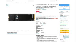 Disco duro interno SAMSUNG 990 EVO Plus 4TB por 279,99€