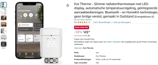 Eve Thermo slimme radiatorknop voor €49,95 bij Amazon