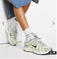 Zapatillas Nike lmón y plateado P-6000 Mujer por 82,50€