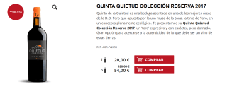 Pack de 6 Botellas de Quinta Quietud Colección Reserva 2017 por 44€