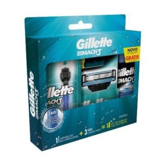 Kit de Gillette Mach3 Acqua Grip com Aparelho de Barbear + 2 refis e Espuma - R$ 27,90