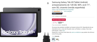 Samsung Galaxy Tab A9+ WiFi 128GB voor €189,26 bij Amazon