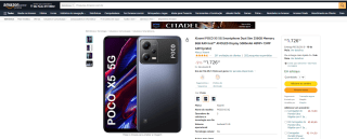 Smartphone da Xiaomi, modelo POCO X5 5G de 256GB - R$ 1.726,50
