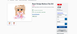 Bayer Design Muñeca City Girl 4 modelos a elegir por 17,99