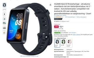 Huawei Band 8 fitnesshorloge voor €32 bij Amazon NL