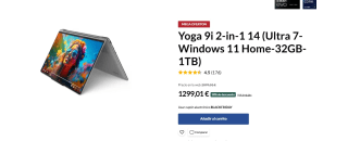 Portátil Yoga 9i 2-in-1 14 (Ultra 7-Windows 11 Home-32GB-1TB) por 1.299€