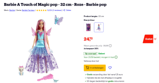 Barbie Pop met 2 Sprookjesdierenvriendjes voor €24,72 bij Bol