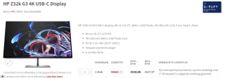HP Z32k G3 (50U19AA) 31,5" monitor voor €627,97