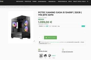 PC Gaming I5 12400F 32GB 1TB RTX 5070 por 1,099€