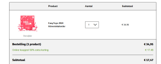 EasyToys erotische adventskalender 2024 voor €17,47 bij Kruidvat