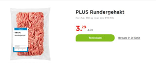 300 gram Rundergehakt voor €3,29 bij de Plus
