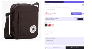 Marca Converse Bolso Bandolera, 22 cm, negra o rojo por 12,72€