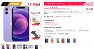 IPhone 12 Mini 64GB por $3,878 en AliExpress