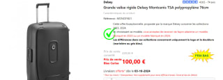 Valise Delsey Montcenis TSA polypropylène à 100€