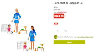 Barbie Set Set Fútbol Entrenadora por $150 en Soriana