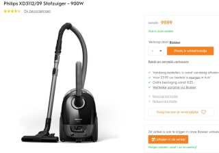 Philips - 3000 Series Stofzuiger met zak XD3112/09 voor €99,99 bij Blokker