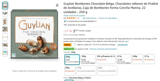 Guylian Bombones Chocolate Belga 22 unidades 250 g por 4,27€