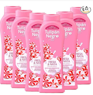PACK 6 UDS. Gel de baño fresa y nata 650ML, Tulipán Negro por 7,27€