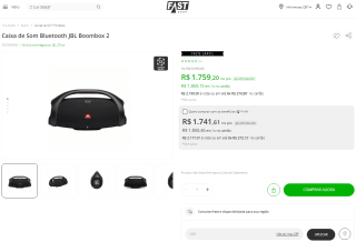 Caixa de Som da JBL, modelo Boombox 2 - R$ 1.759,20