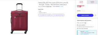 Valise DELSEY Pin Up 6 4DR Slim Line 55 à 119€