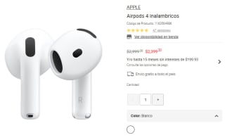 Airpods 4 Inalámbricos por $2,399 | Descuento Liverpool