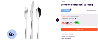 Berndorf bestekset 18- delig voor €24,95bij Ibood