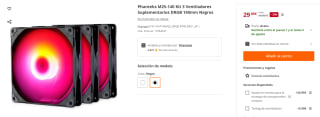 Kit 3 Ventiladores Suplementarios DRGB 140mm Phanteks M25-140 por 29.89€