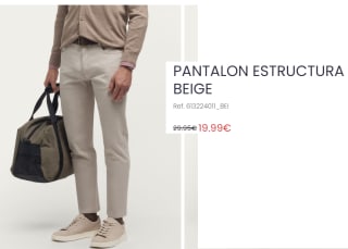 Pantalon Estructura para Hombre por 19.99€