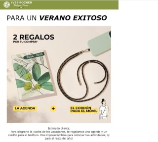 Regalo de agenda + Cordon para el movil por tu compra en Yves Rocher
