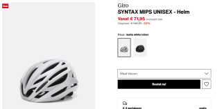 Giro Helm Syntax MIPS mat wit/zilver voor €71,95 bij Zalando